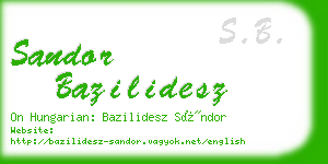 sandor bazilidesz business card